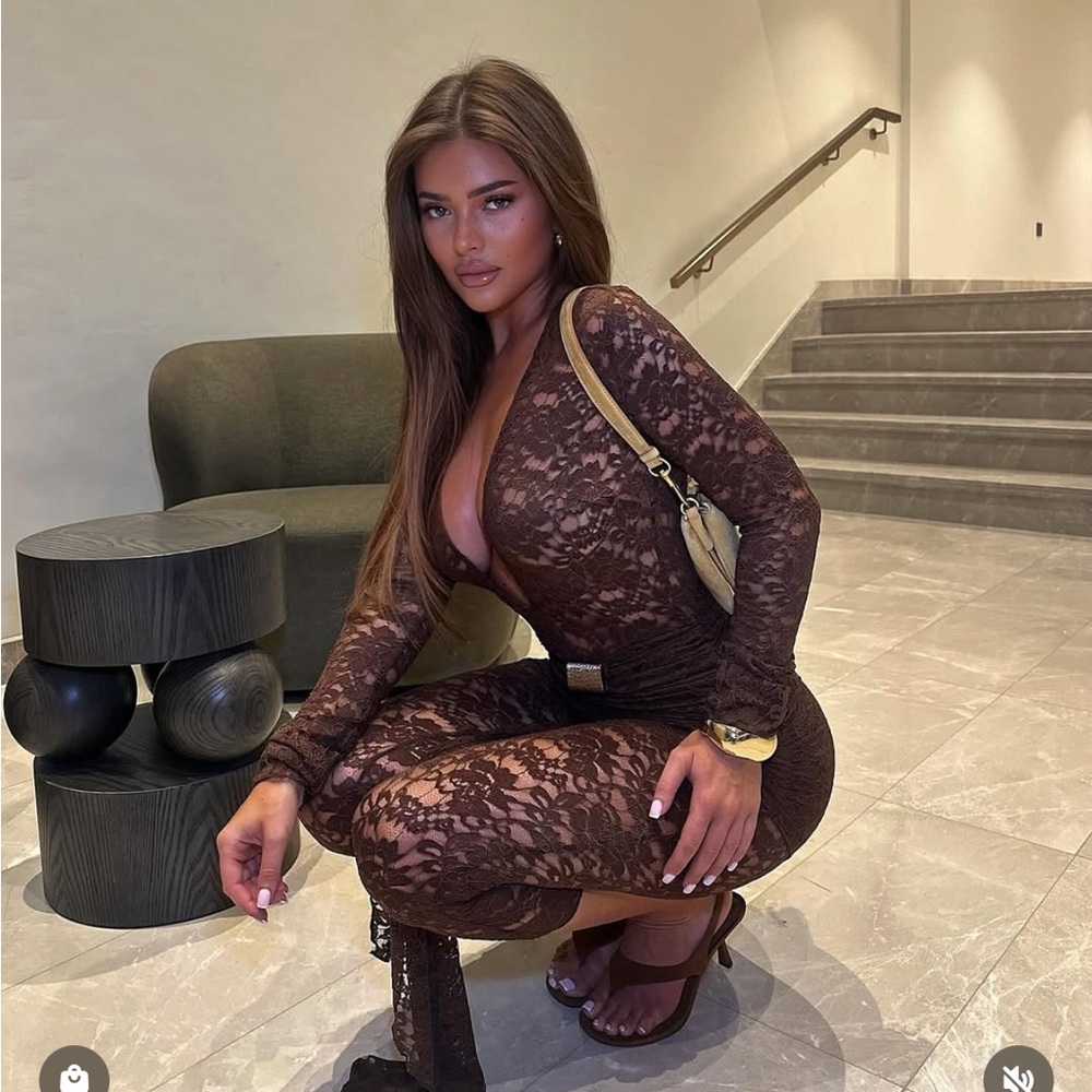 Murci Brown Lace jumpsuit